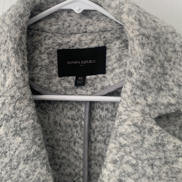 Banana Republic knit Wool Blend Overcoat heater grey one button size XS midi - Picture 8 of 13